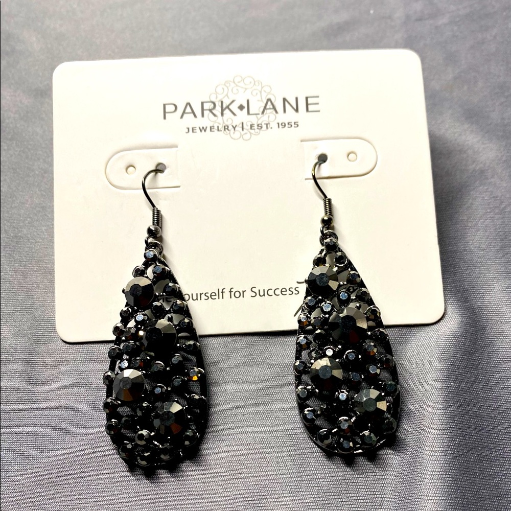 NWT Park Lane Game On Hematite Crystal Earrings
